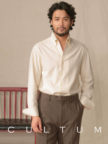 [CULTUM] Italian One-Piece Collar Brushed Shirt