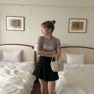 Pleated mini skirt