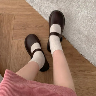 0422 Velcro Button Mary Jane Loafers (3 colors)