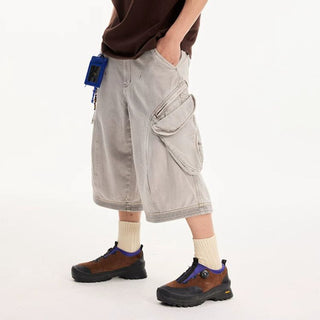 [Monterest] Washed Multi-Pocket 3D Cut Work Shorts