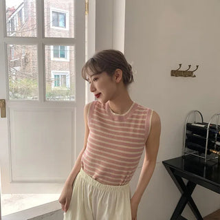 Striped Sleeveless Knit