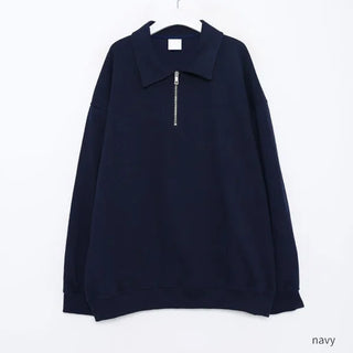 Oversized Half-Zip Color Sweatshirt