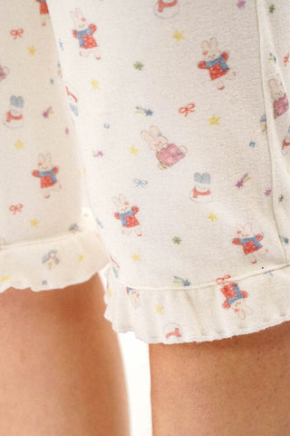 [Moromoro2] Rabbit Print Suede Pajama Gift  Set