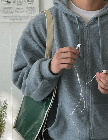 Wit Fleece Zip-up Hoodie (2 colors, M~L)