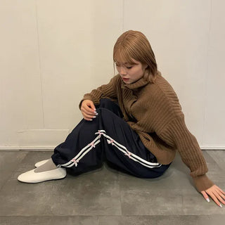 Ribbon detail jogger pants