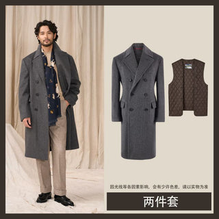 [CULTUM] 100% Wool Double-Breasted Polo Coat