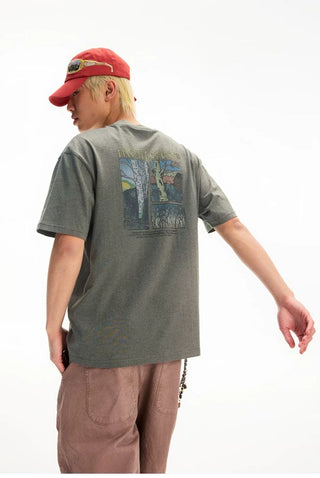 [Monterest] Washed Forest Print Relaxed Fit Tee