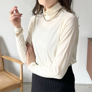 See-through turtleneck t-shirt