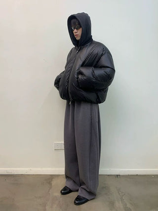 [NEVERSEEZ] Cropped Puffer Down Jacket