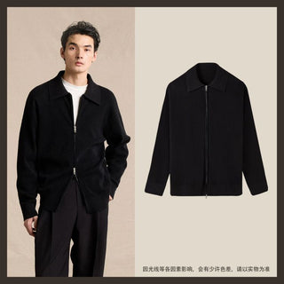 [CULTUM] Cotton Knit Zip-Up Collar Cardigan