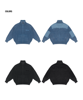 [MASONPRINCE] Patchwork Chunky Knit Cardigan