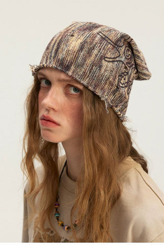 [Monterest] Starfish Print Distressed Knit Beanie