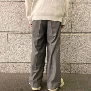 Stitched pintuck wide slacks