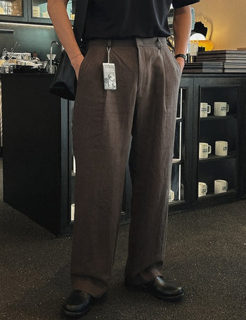 Organic back-elasticated linen pants (cool fabric)
