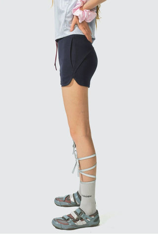 [Monterest] Drawstring Logo Embroidered Sweat Shorts