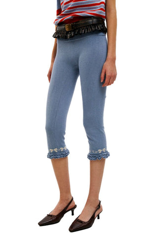 [Moromoro2] Cotton Jacquard Lace Capris