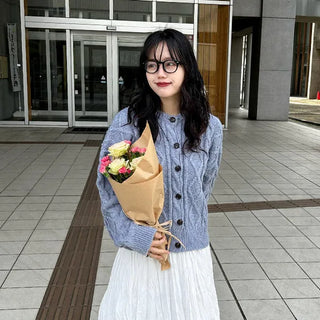 Cable knit cardigan