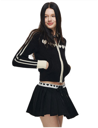 [NECY] Love Waistband Pleated Mini Skirt (2color)