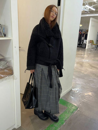 [NeverSeez] Boucle Toggle Short Coat