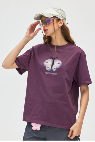[Monterest] Ink Print Crewneck Cotton T-Shirt