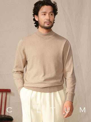 [CULTUM] Cashmere Blend Mock Neck Sweater