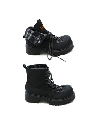 [MASONPRINCE] Scottish Plaid 2-Way Workwear Boots