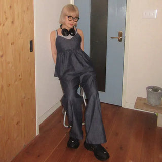 Summer denim camisole and pants set