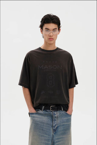 [MASONPRINCE] Washed Graphic Print T-Shirt