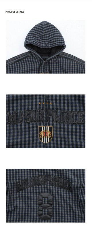 [MASONPRINCE] Embroidered Plaid Jacket