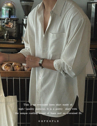 Tree Linen Oversized Shirt (5 colors, M~L)