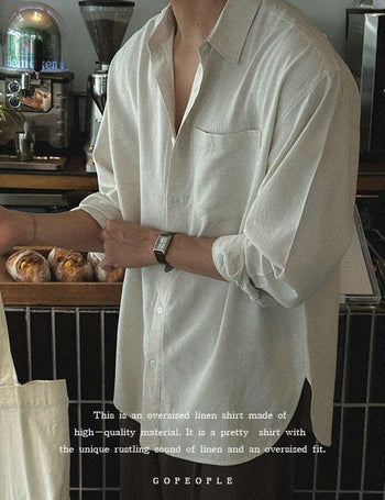 Tree Linen Oversized Shirt (5 colors, M~L)