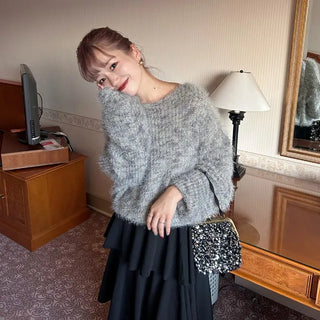 Mixed fur knit
