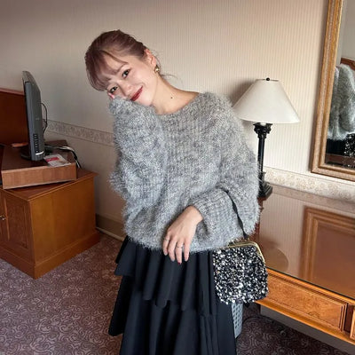 Mixed fur knit