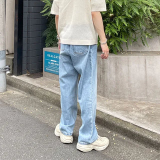Wide denim pants