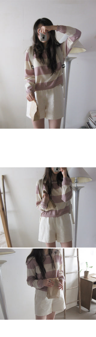 Pigmented elastic waist pants - 5 colors