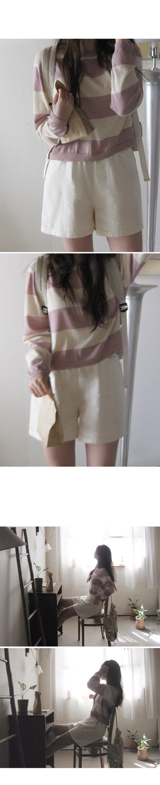 Pigmented elastic waist pants - 5 colors