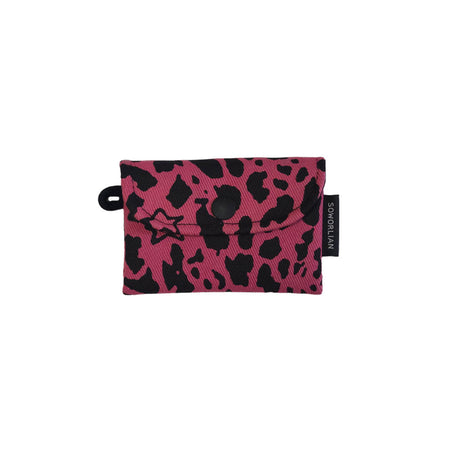 Simple Card wallet _Leopard Corduroy Camel