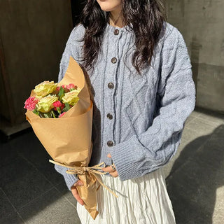 Cable knit cardigan