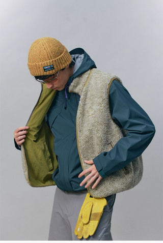 [Monterest] Reversible Fleece Stand Collar Vest