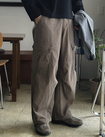 Monaco Washed Curve Cargo Pants (4 colors, M~L)
