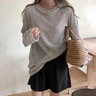 See-through linen summer knit T-shirt