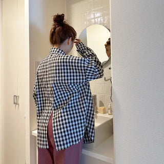 Loose check shirt