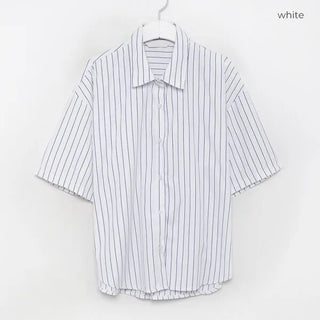 Half-sleeve striped shirt