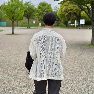 Lace half-sleeve shirt