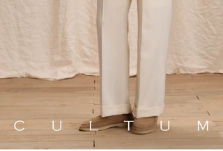[CULTUM] Double Pleat Straight Leg Trousers