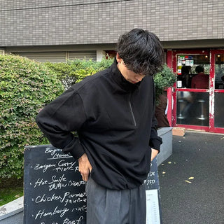Box-fit half-zip sweatshirt