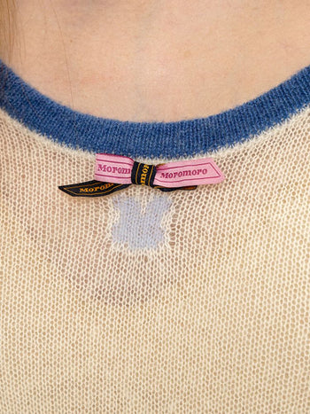 [Moromoro2] Striped Bow Knit Sweater