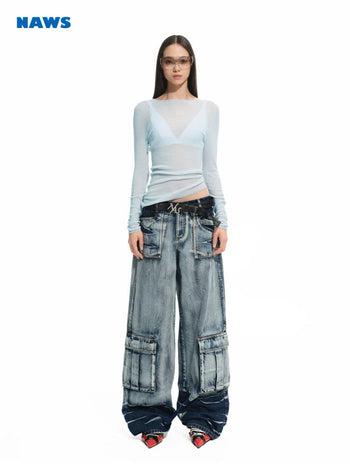 [NOTAWEAR] Wool Asymmetric Hem Slim Fit Knit  Top