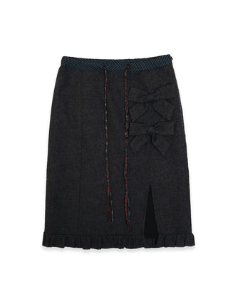 [Moromoro2] Plaid Bow Skirt