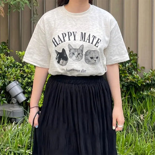 Happy Cat Short-Sleeved T-Shirt
